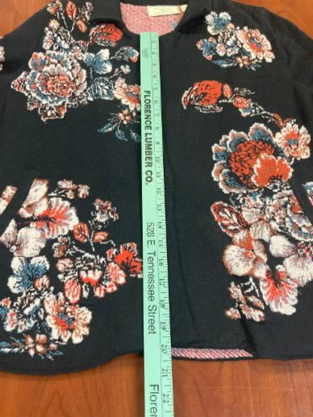 Moulinette Soeurs By Anthrpologie Black Floral Long Sleeved Jacket Size M